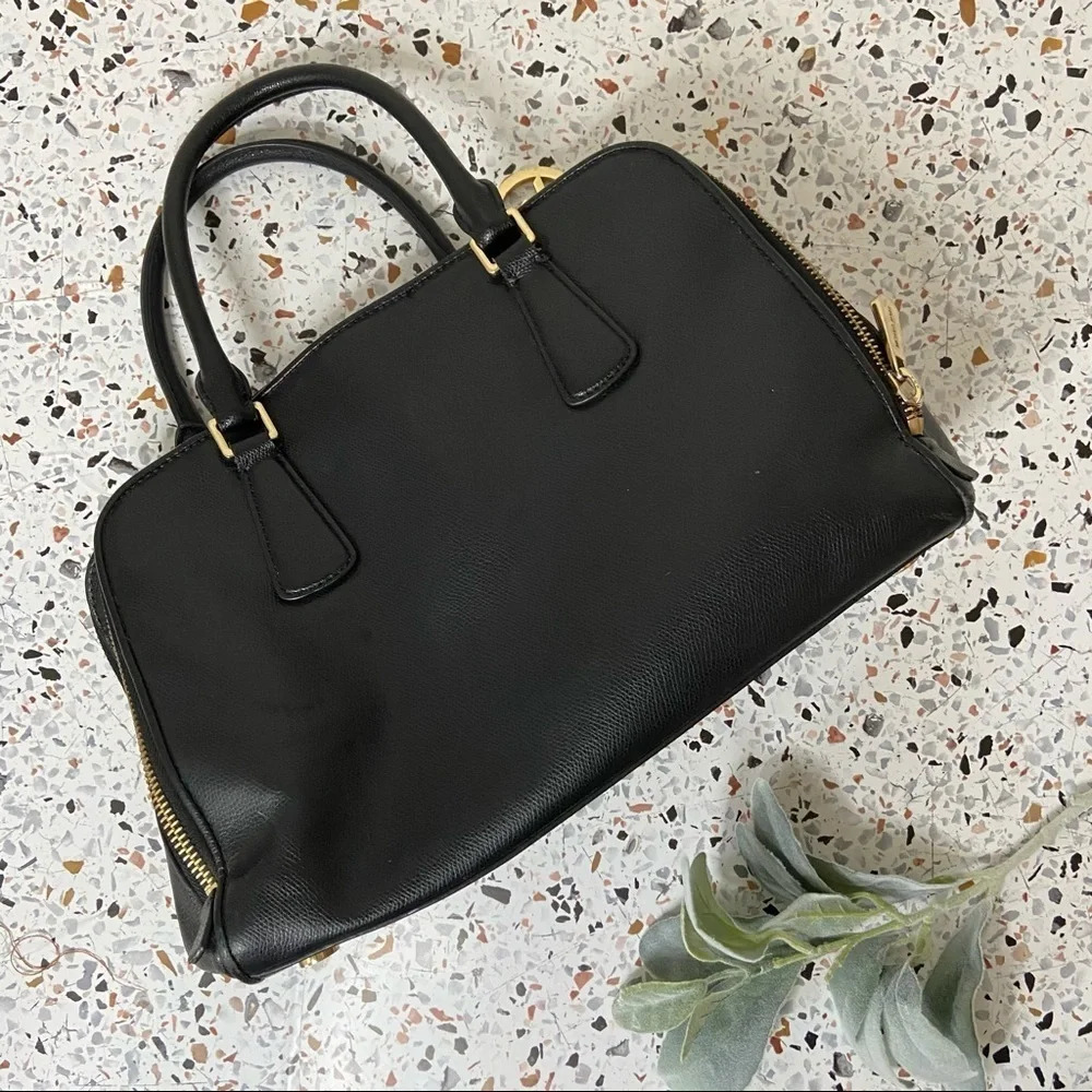 MICHAEL KORS Reese Saffiano Leather Designer Satchel With Metal Logo Charm - Picture 11 of 16